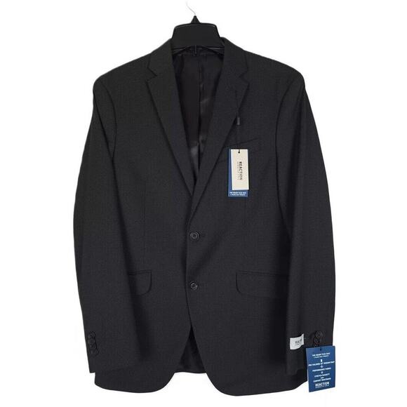 Kenneth Cole Reaction Men's Slim-Fit Stretch Suit Jacket Black Pin Dot 44S NWT - Picture 1 of 5